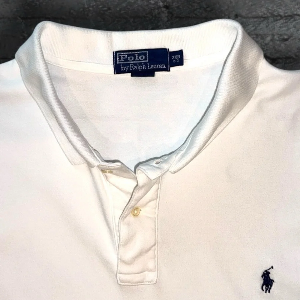 Polo Ralph Lauren 2XB White Classic Fit Polo Shirt Blue Pony Logo